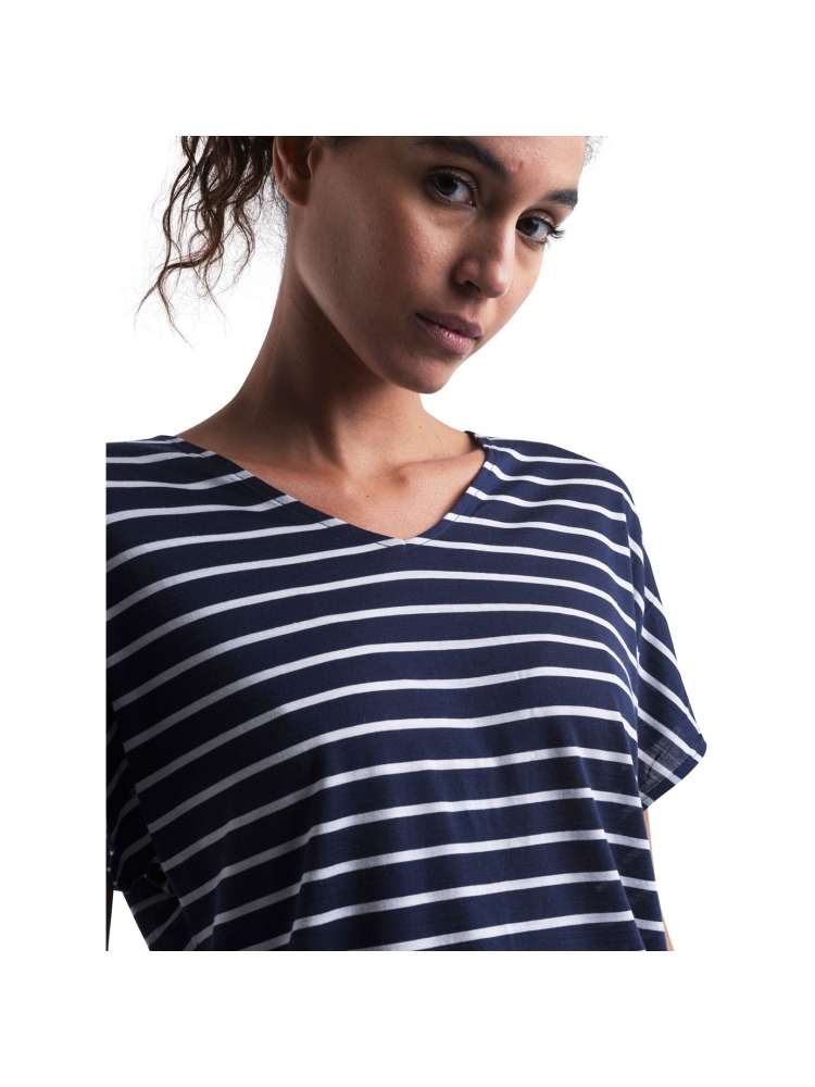 Icebreaker Mer Drayden Reversible SS Top Stripe Women's Midnight Navy/Snow IB0A56ZW-3291 shirts en tops online bestellen bij Kathmandu Outdoor & Travel