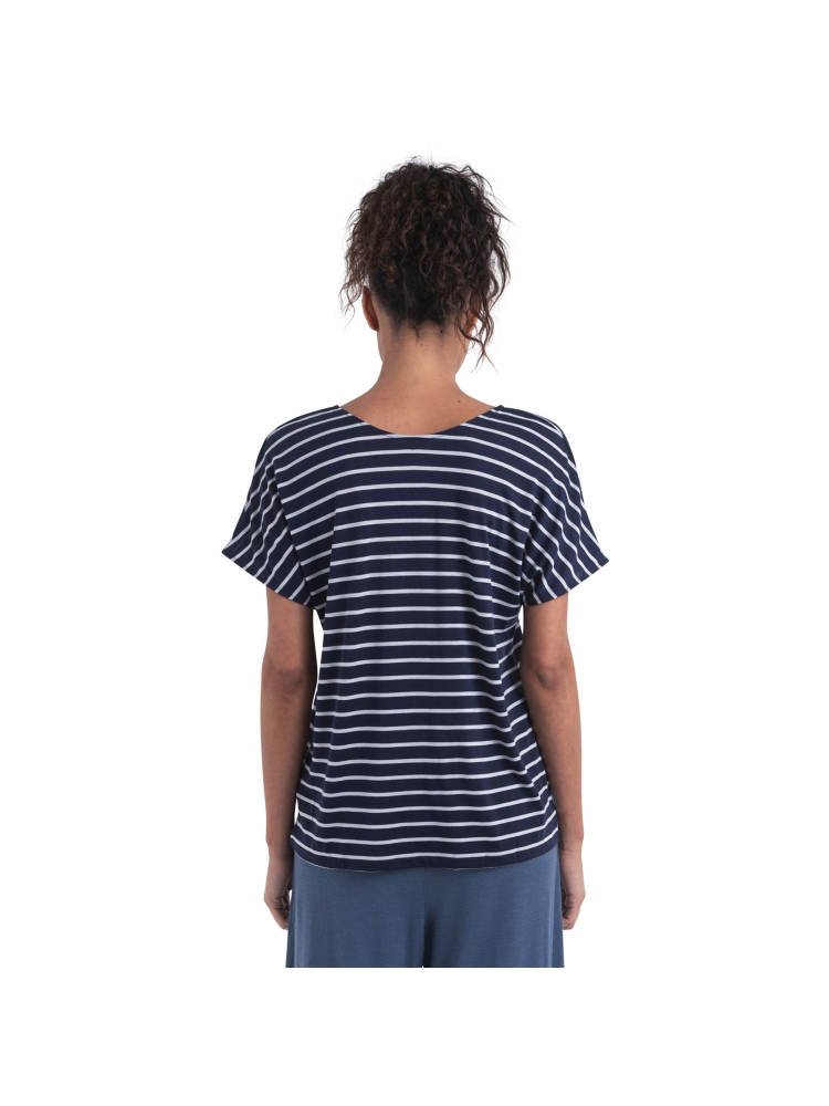 Icebreaker Mer Drayden Reversible SS Top Stripe Women's Midnight Navy/Snow IB0A56ZW-3291 shirts en tops online bestellen bij Kathmandu Outdoor & Travel