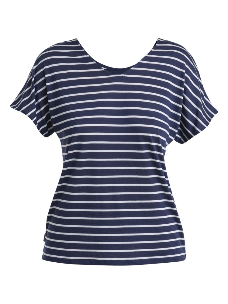 Icebreaker Mer Drayden Reversible SS Top Stripe Women's Midnight Navy/Snow IB0A56ZW-3291 shirts en tops online bestellen bij Kathmandu Outdoor & Travel