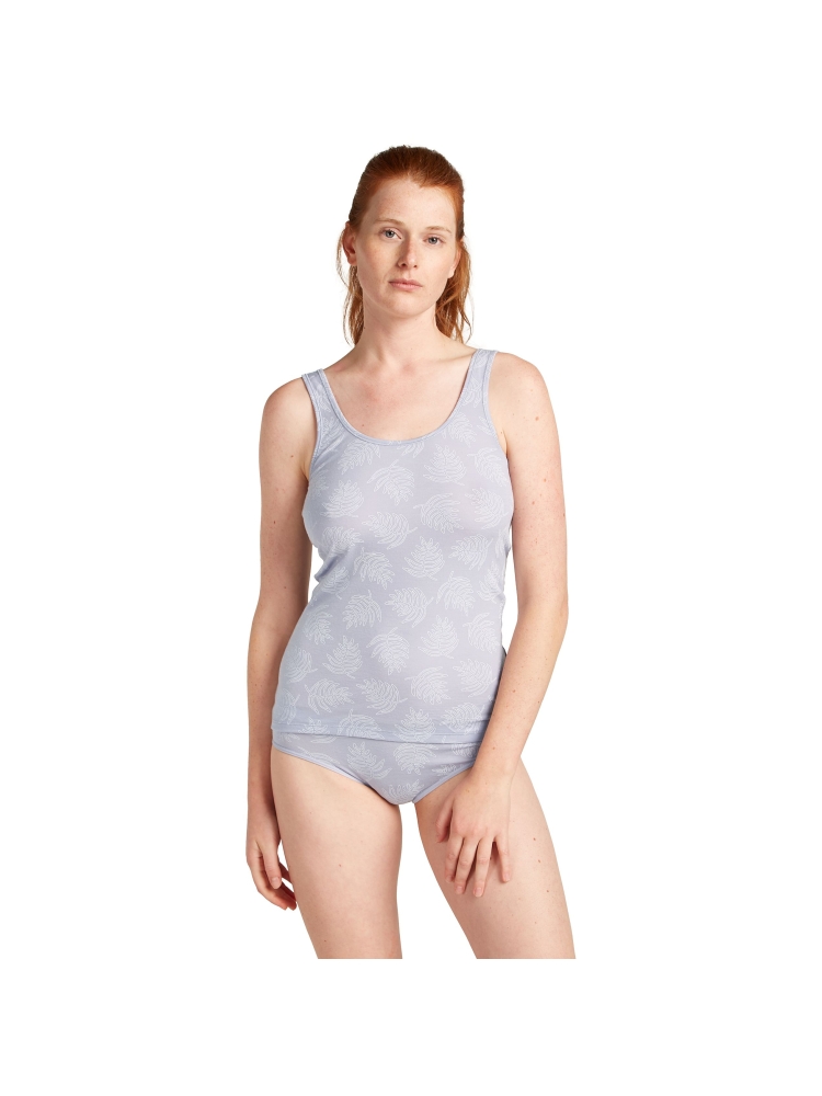 Icebreaker Mer 150 Siren Tank Fresh Ferns Women's AOP Grey Quartz/Snow IB0A5775-0B41 shirts en tops online bestellen bij Kathmandu Outdoor & Travel
