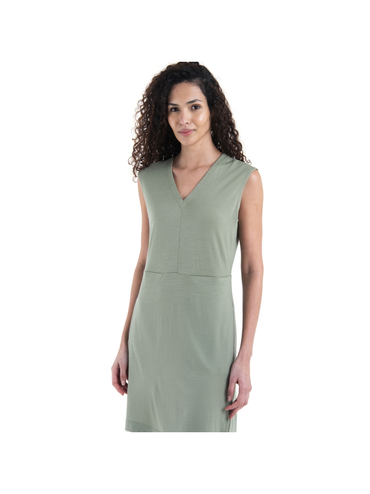 Icebreaker Mer 200 Granary Sleeveless V Neck Dres Women's Lichen IB0A56XS-A741 jurken en rokken online bestellen bij Kathmandu Outdoor & Travel