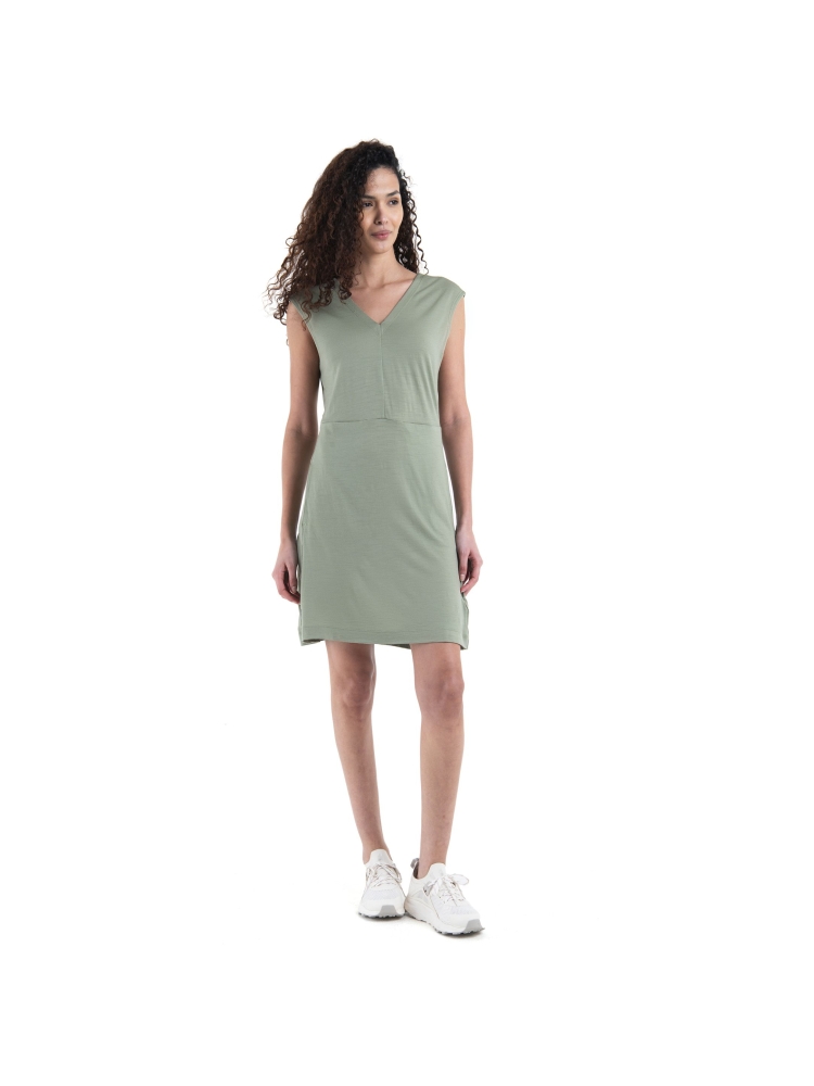 Icebreaker Mer 200 Granary Sleeveless V Neck Dres Women's Lichen IB0A56XS-A741 jurken en rokken online bestellen bij Kathmandu Outdoor & Travel