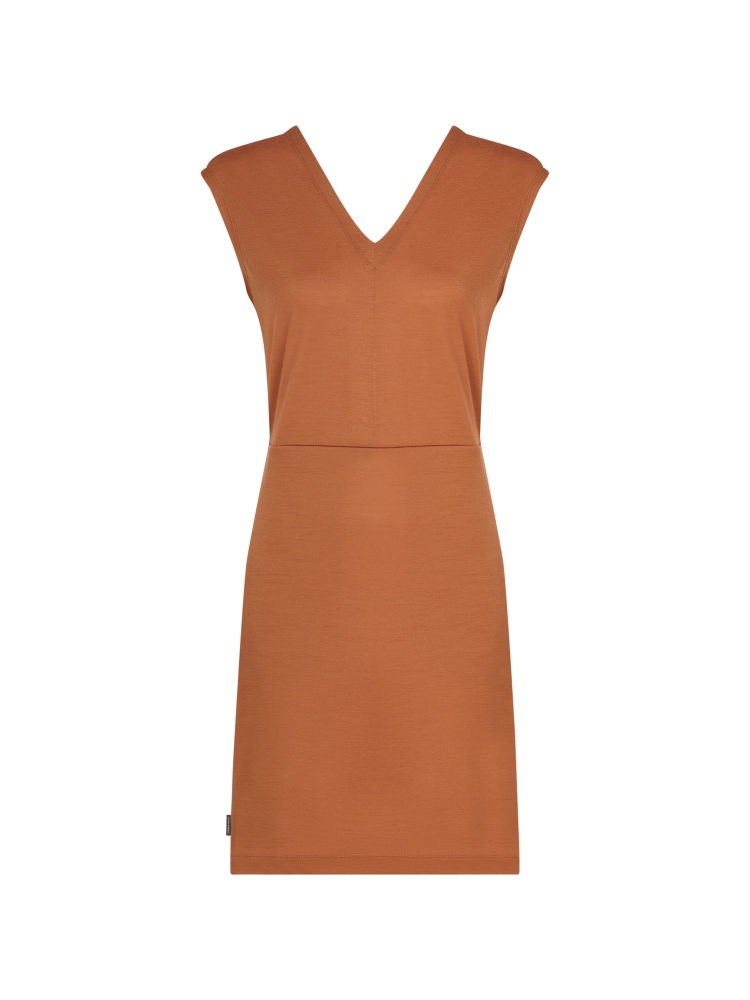 Icebreaker Mer 200 Granary Sleeveless V Neck Dres Women's Dusty Clay IB0A56XS-0B01 jurken en rokken online bestellen bij Kathmandu Outdoor & Travel