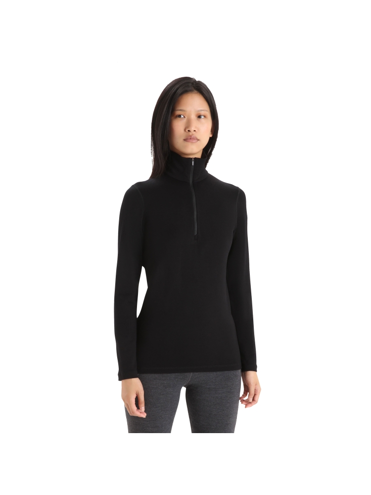 Icebreaker 200 Oasis LS Half Zip Women's Black IBB04380-0011 onderkleding/thermokleding online bestellen bij Kathmandu Outdoor & Travel
