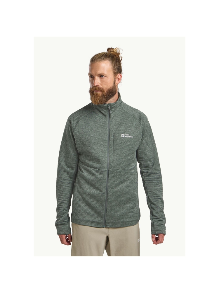 Jack Wolfskin Taiga Full Zip slate green A64200-4136 fleeces en truien online bestellen bij Kathmandu Outdoor & Travel