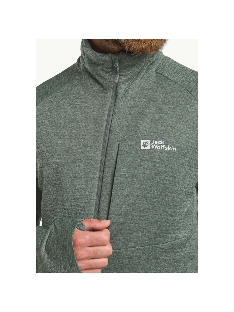 Jack Wolfskin Taiga Full Zip slate green A64200-4136 fleeces en truien online bestellen bij Kathmandu Outdoor & Travel