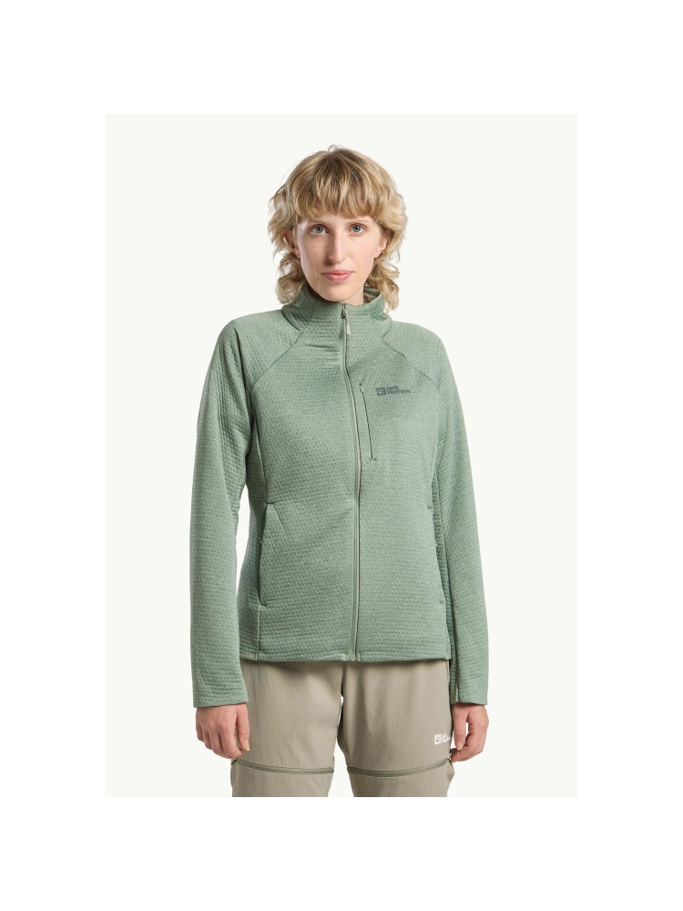 Jack Wolfskin Taiga Full Zip Women's eucalyptus A64201-4029 fleeces en truien online bestellen bij Kathmandu Outdoor & Travel