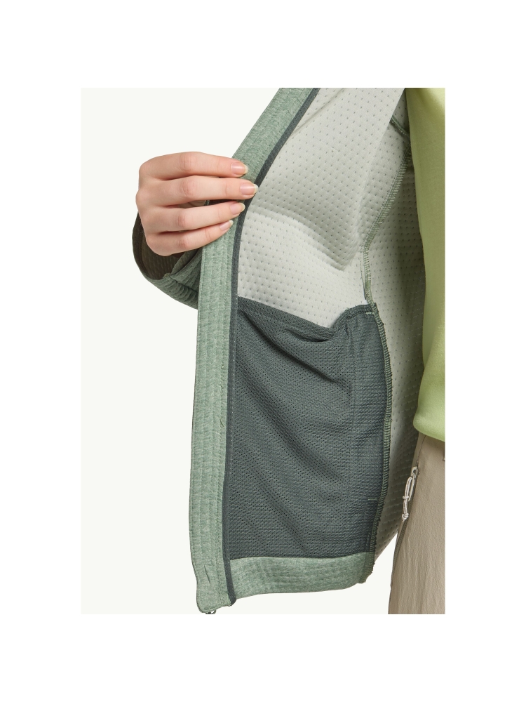 Jack Wolfskin Taiga Full Zip Women's eucalyptus A64201-4029 fleeces en truien online bestellen bij Kathmandu Outdoor & Travel