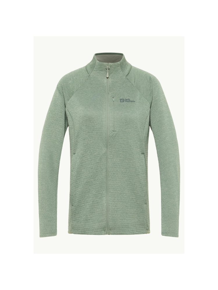 Jack Wolfskin Taiga Full Zip Women's eucalyptus A64201-4029 fleeces en truien online bestellen bij Kathmandu Outdoor & Travel