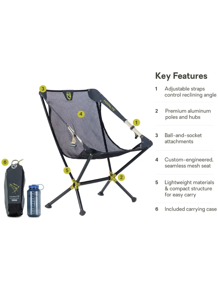 Nemo Moonlite Reclining Camp Chair Black Pearl 8116.66036735 kampeermeubels online bestellen bij Kathmandu Outdoor & Travel