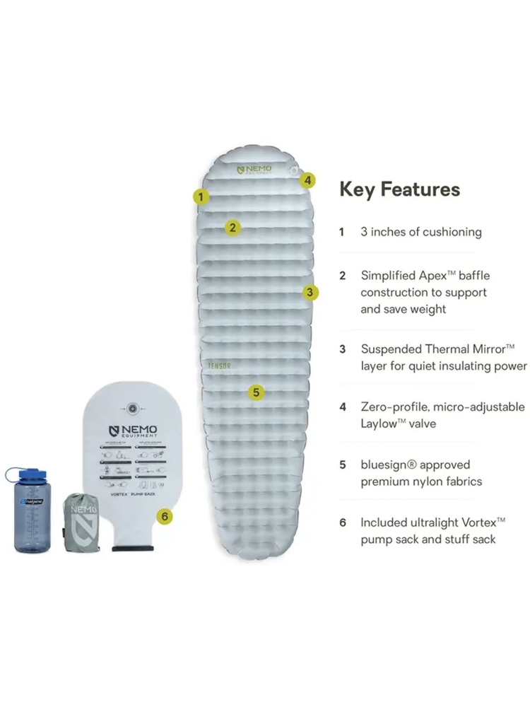 Nemo Nemo Tensor Elite Regular Mummy 8116.66036285 slaapmatjes Nemo Tensor Elite Regular Mummy Grijs 8116.66036285 slaapmatjes online bestellen bij Kathmandu Outdoor & Travel