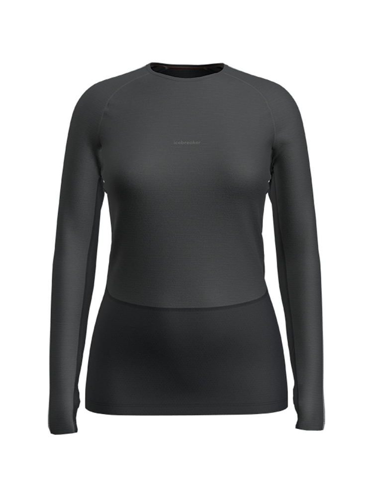 Icebreaker ZoneKnit 200 LS Crewe Women's Jet Hthr/Blk/Metro H/CB IB0A56HD-5851 onderkleding/thermokleding online bestellen bij Kathmandu Outdoor & Travel