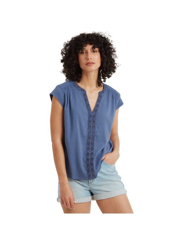 Sherpa Adventure Gear Hara Cap Sleeve Top Women's Seaport Blue SW20019-738 shirts en tops online bestellen bij Kathmandu Outdoor & Travel