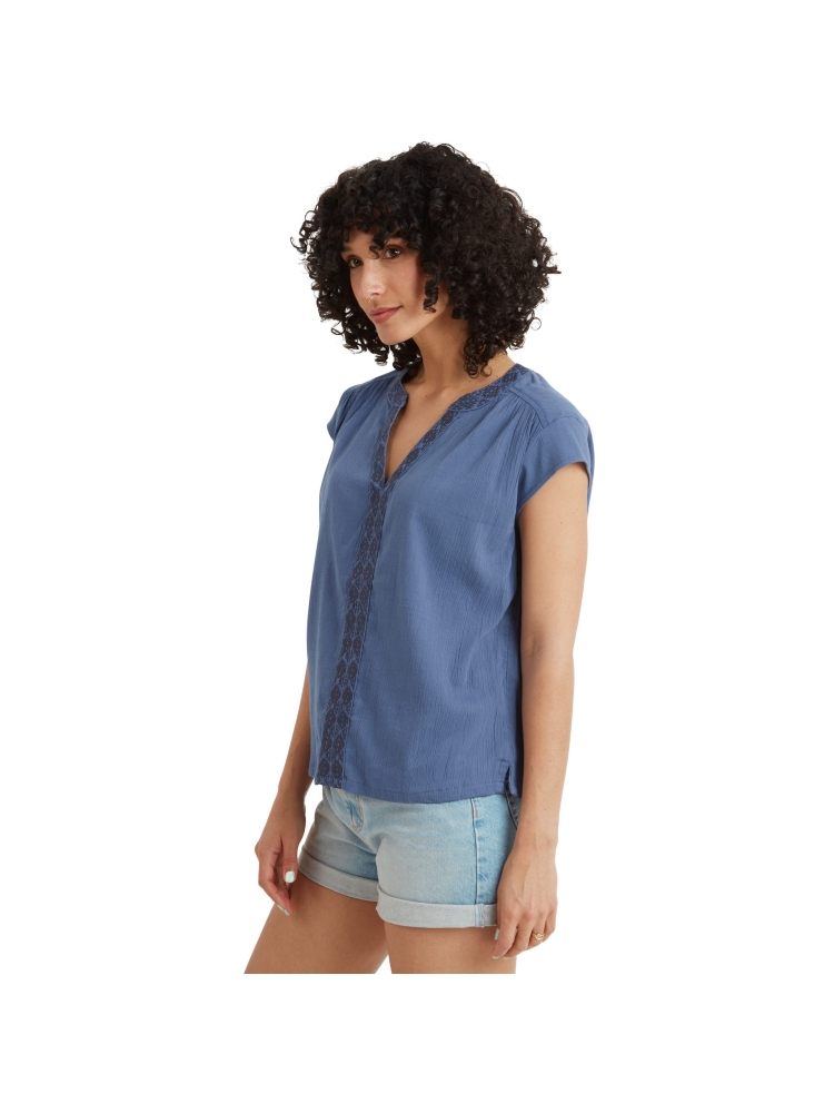 Sherpa Adventure Gear Hara Cap Sleeve Top Women's Seaport Blue SW20019-738 shirts en tops online bestellen bij Kathmandu Outdoor & Travel