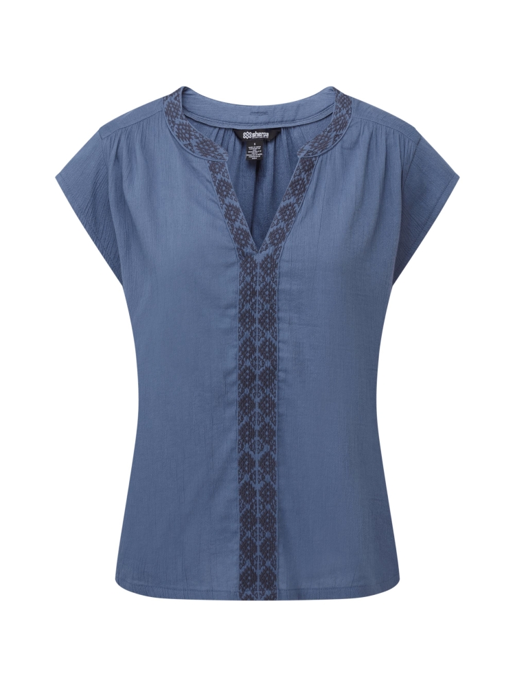 Sherpa Adventure Gear Hara Cap Sleeve Top Women's Seaport Blue SW20019-738 shirts en tops online bestellen bij Kathmandu Outdoor & Travel