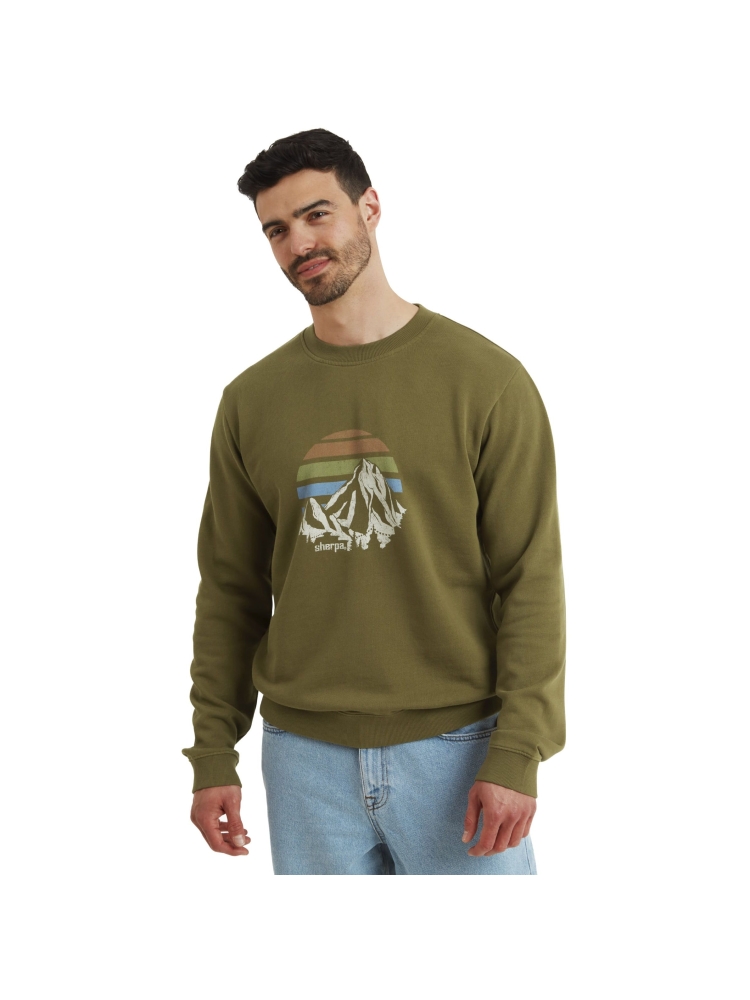 Sherpa Adventure Gear Pokhara Sunset Crew Moss SU50006-831 fleeces en truien online bestellen bij Kathmandu Outdoor & Travel
