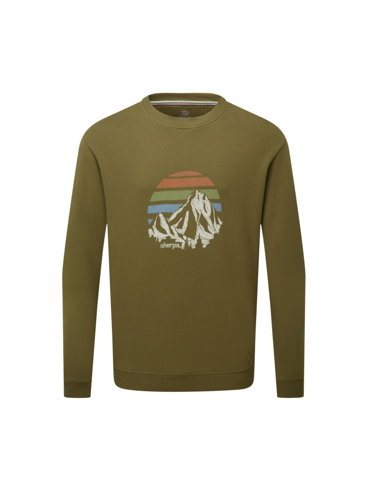 Sherpa Adventure Gear Pokhara Sunset Crew Moss SU50006-831 fleeces en truien online bestellen bij Kathmandu Outdoor & Travel