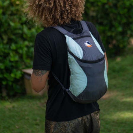 Ticket to the Moon  Mini Backpack Dark Gray / Mint
