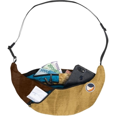 Ticket to the Moon Upcycled Sling Bag Sand / Chocolate Ticket to the Moon Upcycled Sling Bag Sand / Chocolate