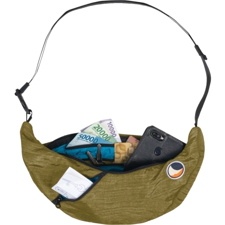 Ticket to the Moon Upcycled Sling Bag Olive Brown Ticket to the Moon Upcycled Sling Bag Olive Brown