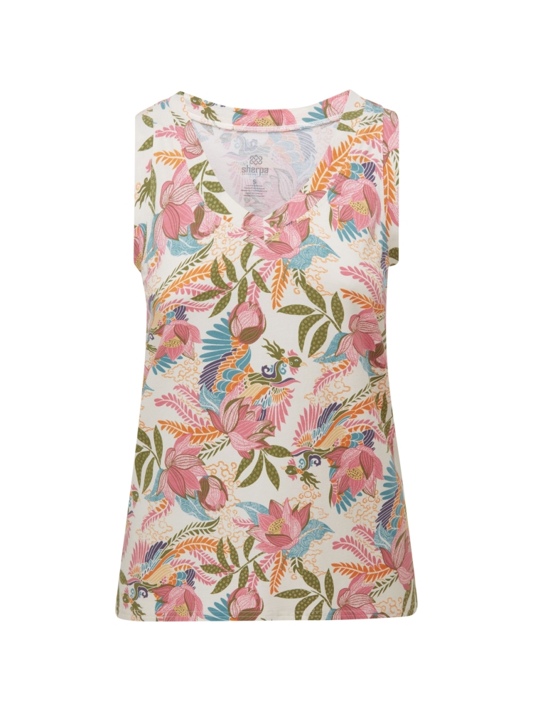 Sherpa Adventure Gear Neha V-Neck Tank Women's Rosie Peacock SW20013-458 shirts en tops online bestellen bij Kathmandu Outdoor & Travel