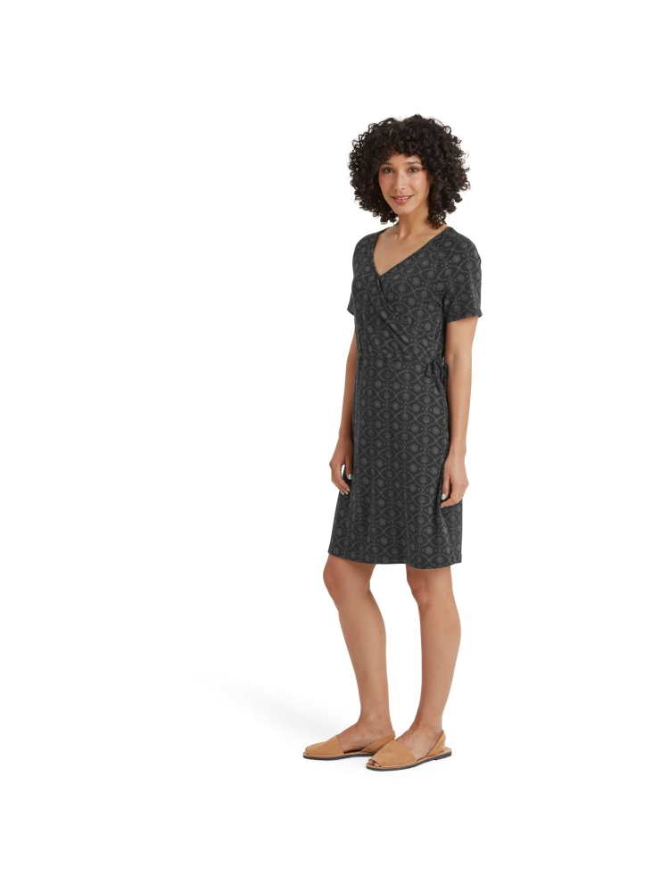 Sherpa Adventure Gear Neha Faux Wrap Dress Women's Black Sublime SW24071-136 jurken en rokken online bestellen bij Kathmandu Outdoor & Travel