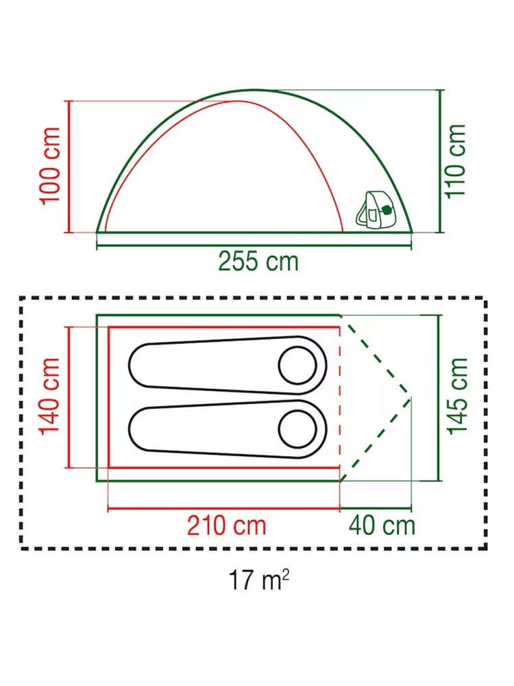 Coleman Darwin 2 BlackOut Groen 2209446 tenten online bestellen bij Kathmandu Outdoor & Travel