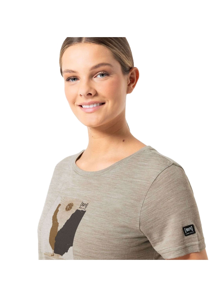 Super Natural Rio Grande Tee Women's Vintage Khaki Melange/Various SNWP03182-17E shirts en tops online bestellen bij Kathmandu Outdoor & Travel