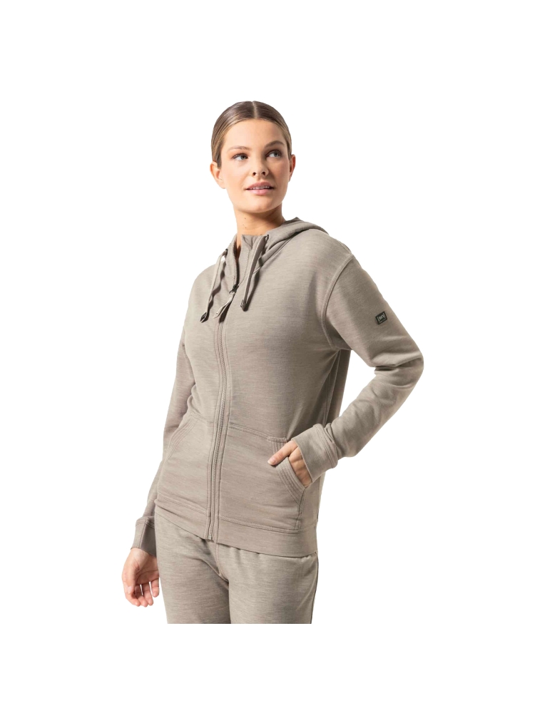 Super Natural Solution Hoodie Women's Vintage Khaki Melange SNW020890-289 fleeces en truien online bestellen bij Kathmandu Outdoor & Travel