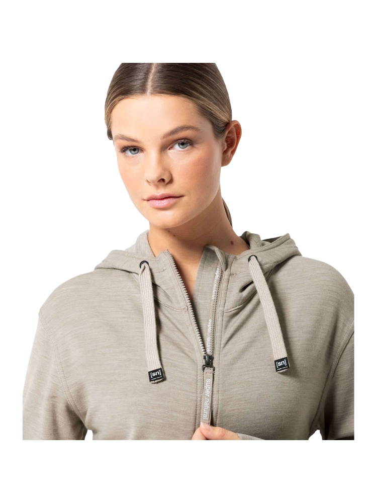 Super Natural Solution Hoodie Women's Vintage Khaki Melange SNW020890-289 fleeces en truien online bestellen bij Kathmandu Outdoor & Travel