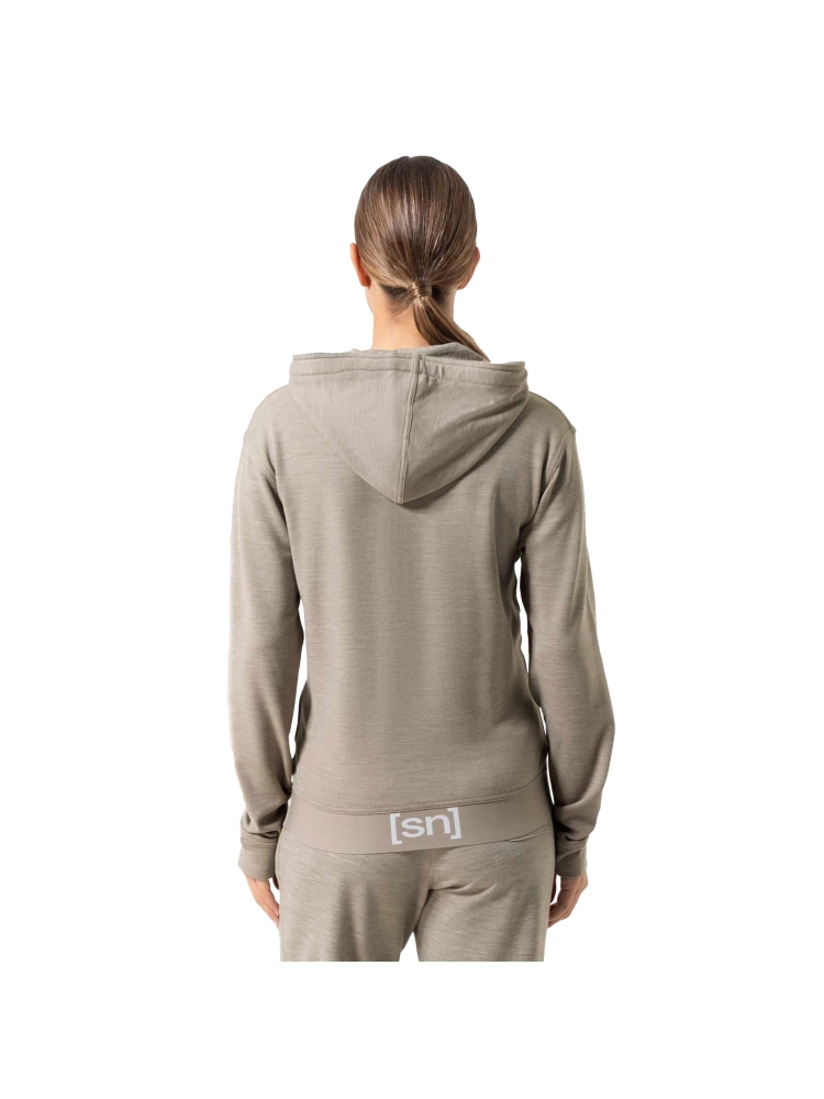 Super Natural Solution Hoodie Women's Vintage Khaki Melange SNW020890-289 fleeces en truien online bestellen bij Kathmandu Outdoor & Travel