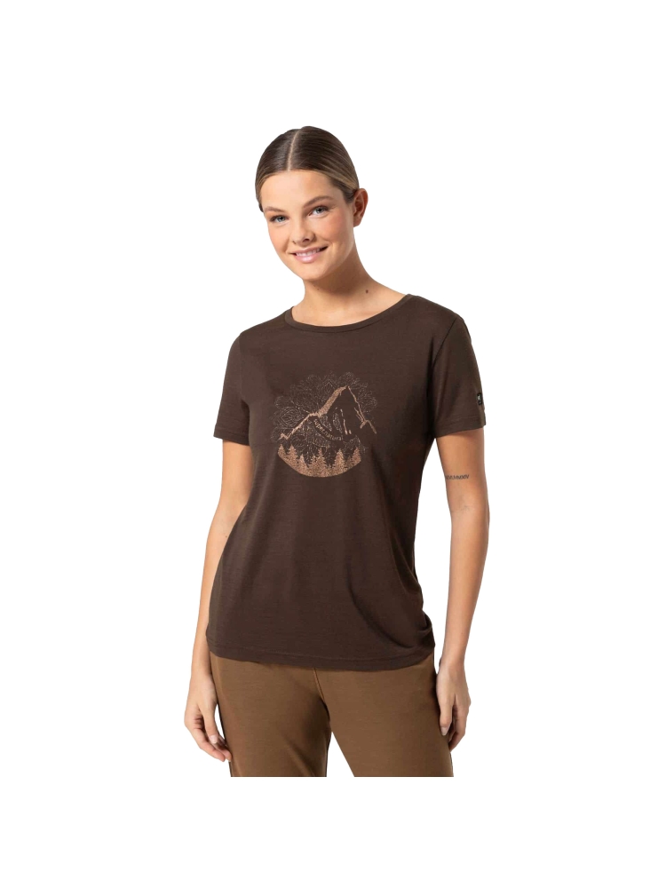 Super Natural Mountain Mandala Tree Women's Chocolate Bean/Copper SNWP03125-73E shirts en tops online bestellen bij Kathmandu Outdoor & Travel