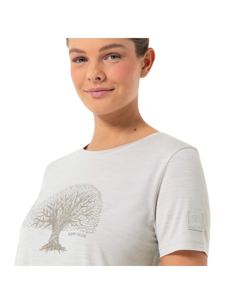 Super Natural Tree of Knowledge Bio j Tee Women's White Stone Melange/Vintage Kh SNWP03172-28F shirts en tops online bestellen bij Kathmandu Outdoor & Travel