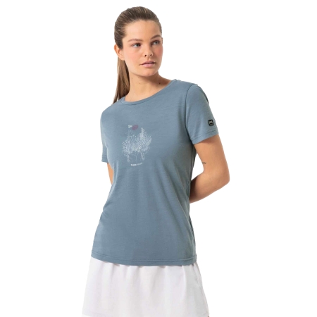 Super Natural  Flowerhands Tee Women's Flint Stone/White Stone/Sangri