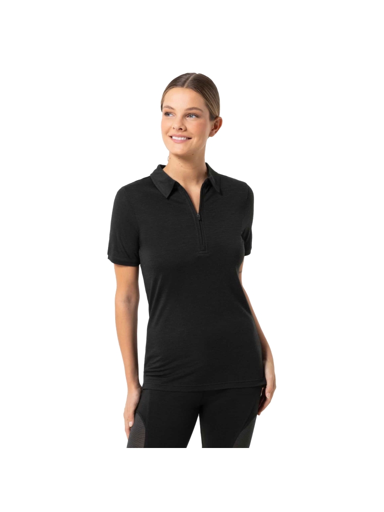 Super Natural Zip Polo Women's Jet Black SNW024770-872 shirts en tops online bestellen bij Kathmandu Outdoor & Travel