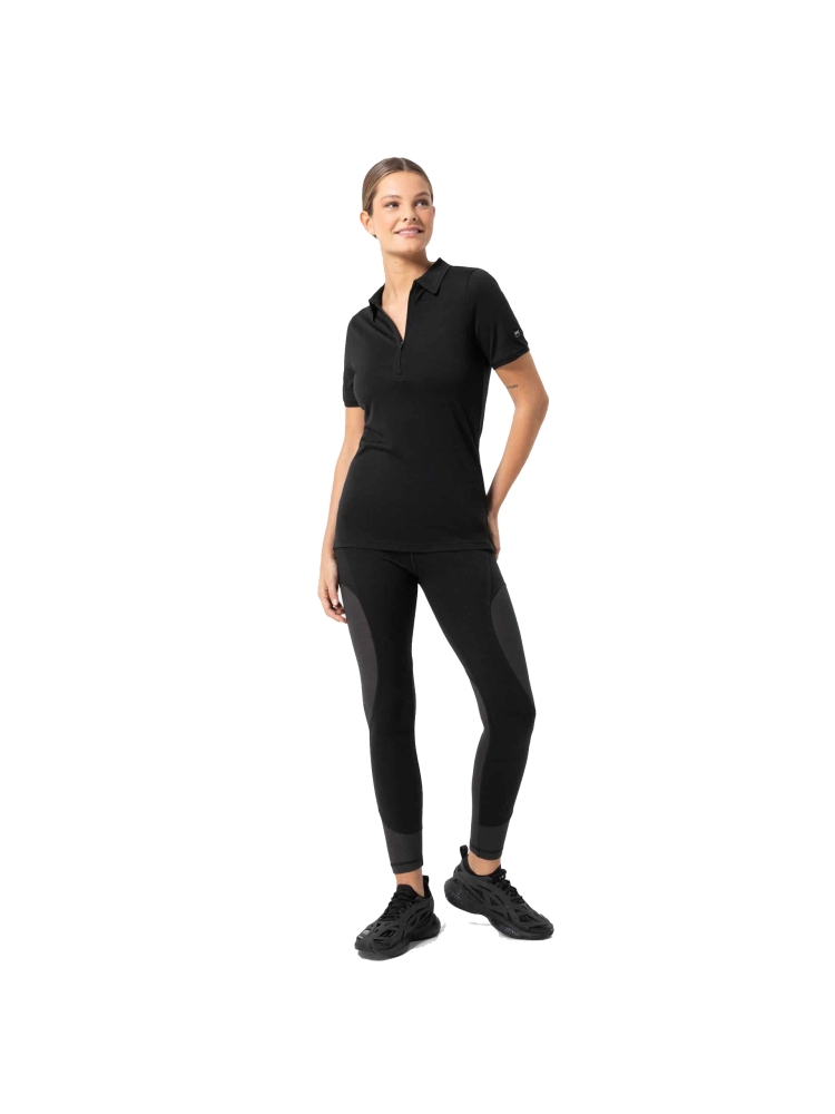 Super Natural Zip Polo Women's Jet Black SNW024770-872 shirts en tops online bestellen bij Kathmandu Outdoor & Travel