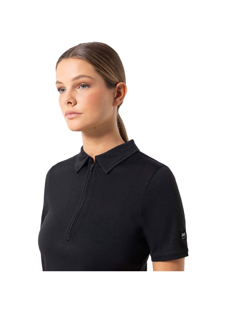 Super Natural Zip Polo Women's Jet Black SNW024770-872 shirts en tops online bestellen bij Kathmandu Outdoor & Travel