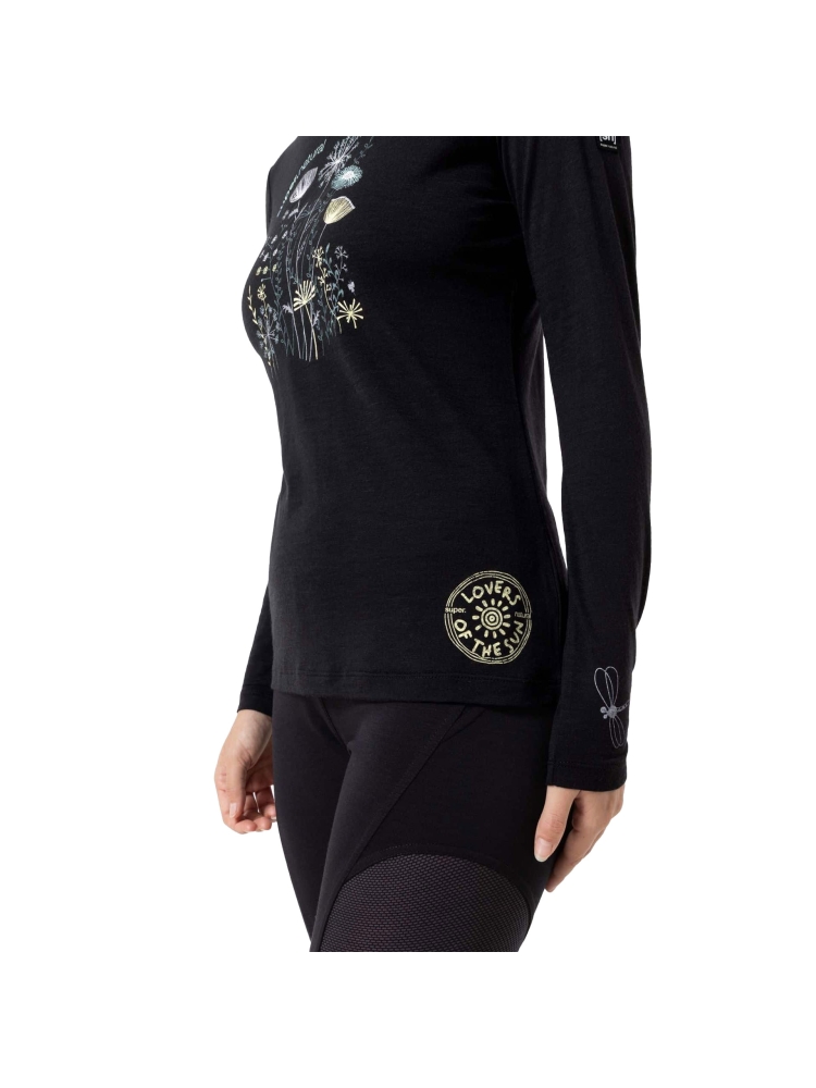 Super Natural Hodgepodge LS Women's Jet Black/Various SNWP04077-X48 shirts en tops online bestellen bij Kathmandu Outdoor & Travel