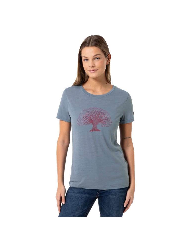 Super Natural Tree Of Knowledge Tee Women's Flint Stone/Sangria SNWP03066-20F shirts en tops online bestellen bij Kathmandu Outdoor & Travel
