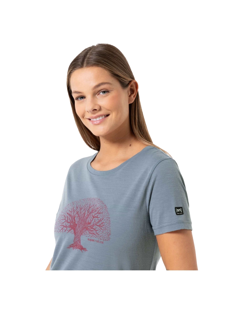 Super Natural Tree Of Knowledge Tee Women's Flint Stone/Sangria SNWP03066-20F shirts en tops online bestellen bij Kathmandu Outdoor & Travel