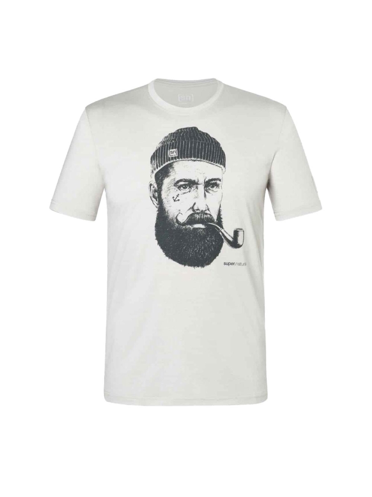 Super Natural Sailor Bio J Tee White Stone Melange/Turbulence SNMP01201-25E shirts en tops online bestellen bij Kathmandu Outdoor & Travel