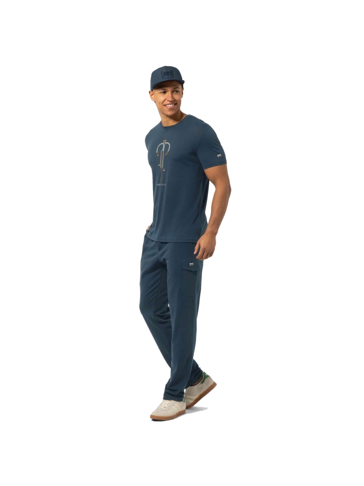 Super Natural Vintage Bike Tee Blueberry/Vintage Khaki Melang SNMP01187-44F shirts en tops online bestellen bij Kathmandu Outdoor & Travel