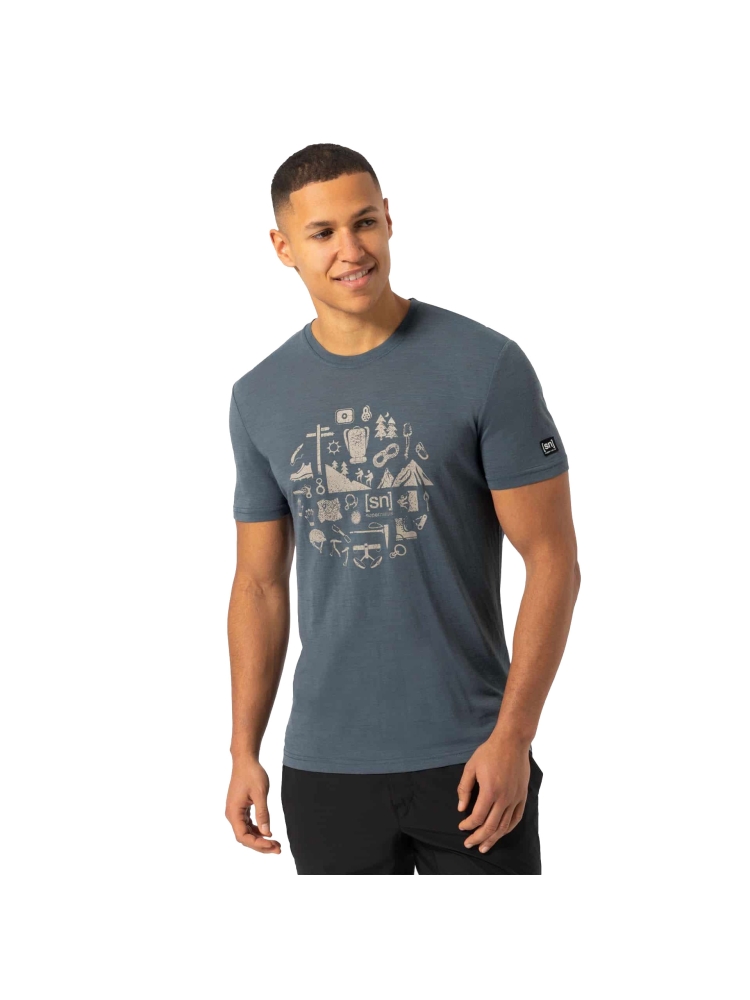Super Natural Well Equipped Tee Turbulence Blue/Vintage Khaki  SNMP01143-24E shirts en tops online bestellen bij Kathmandu Outdoor & Travel