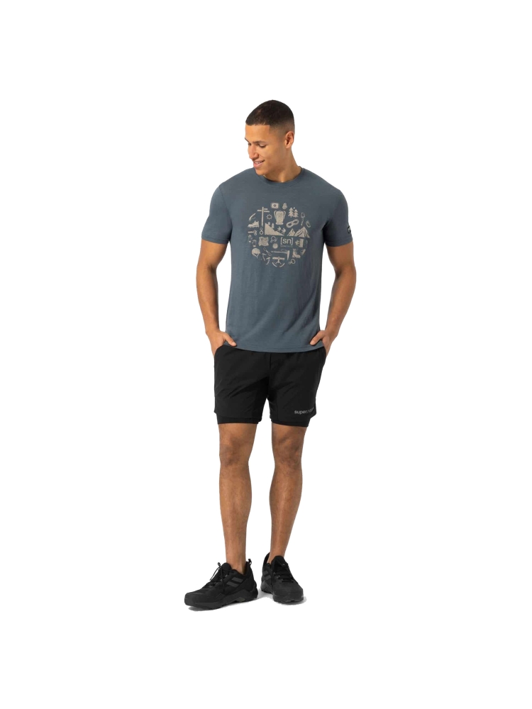 Super Natural Well Equipped Tee Turbulence Blue/Vintage Khaki  SNMP01143-24E shirts en tops online bestellen bij Kathmandu Outdoor & Travel