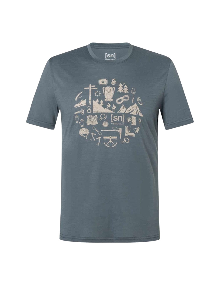 Super Natural Well Equipped Tee Turbulence Blue/Vintage Khaki  SNMP01143-24E shirts en tops online bestellen bij Kathmandu Outdoor & Travel