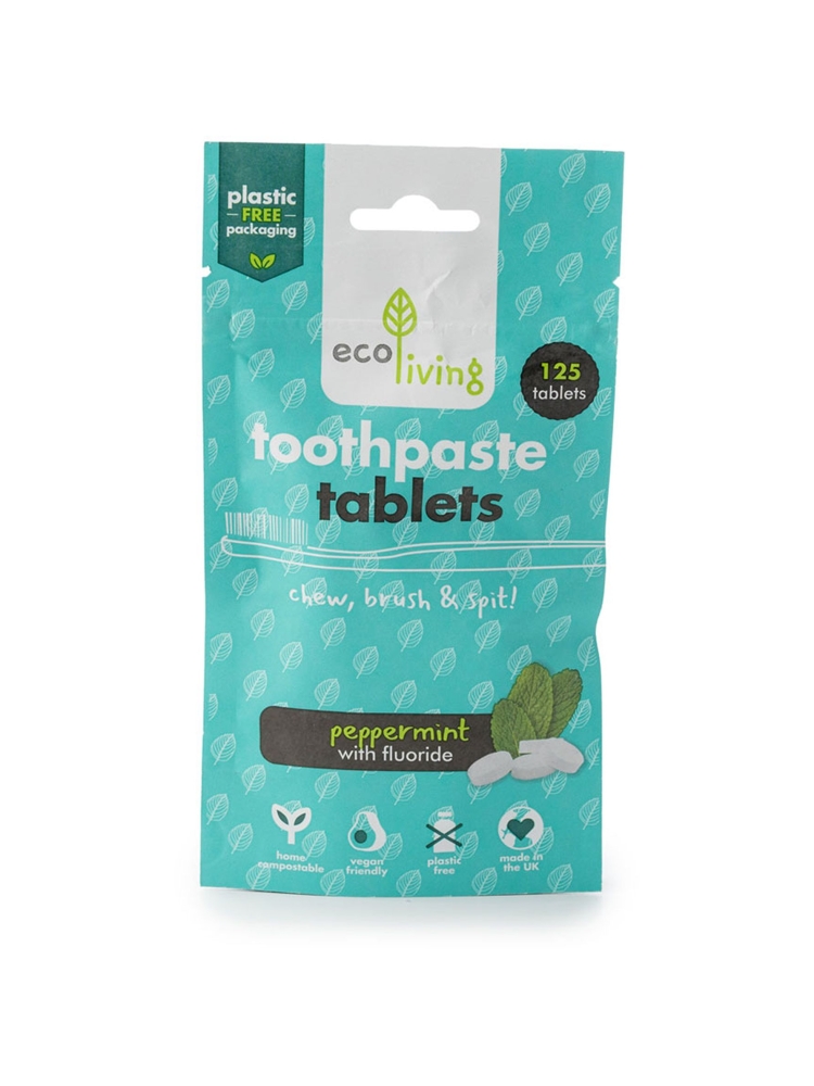 Eco Living Eco Living Tandpasta Tabletten met fluor 688225 toiletartikelen Eco Living Tandpasta Tabletten met fluor Muntsmaak 688225 toiletartikelen online bestellen bij Kathmandu Outdoor & Travel