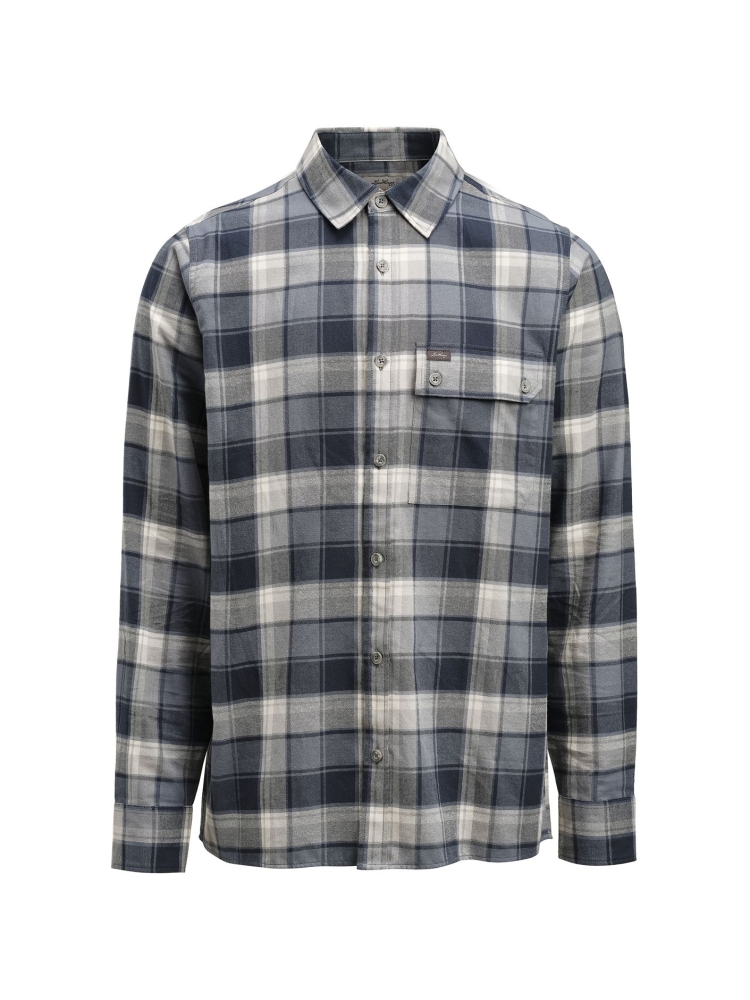 Lundhags Jarpen Plaid Flannel Shirt Dk Sky Blue 44003-24-71000 shirts en tops online bestellen bij Kathmandu Outdoor & Travel