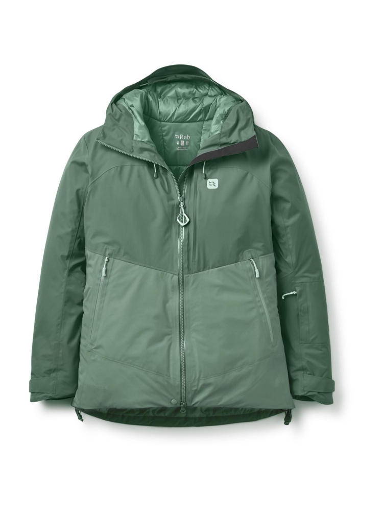 Rab Rab Khroma Diffract Jacket Women's QIP-38-GSE jassen Rab Khroma Diffract Jacket Women's Green Slate/Eucalyptus QIP-38-GSE jassen online bestellen bij Kathmandu Outdoor & Travel