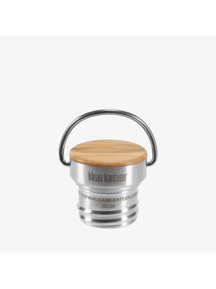 Klean Kanteen Bamboedop met beugel voor Classic flessen Brushed Stainless 1009048 drinkflessen en thermosflessen online bestellen bij Kathmandu Outdoor & Travel