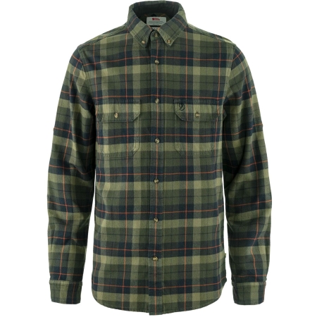Fjällräven  Singi Heavy Flannel Shirt Black-Deep Forest 